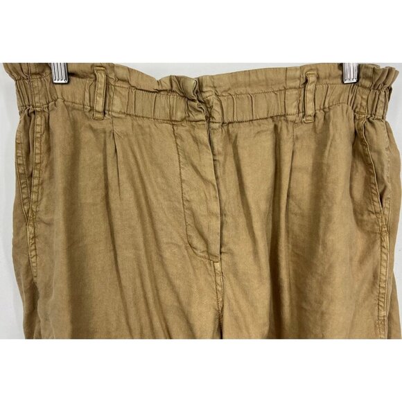 Rails Monty Toffee High Waist Paperbag Linen Short Buttonfly Large L Pocket New - Picture 3 of 12